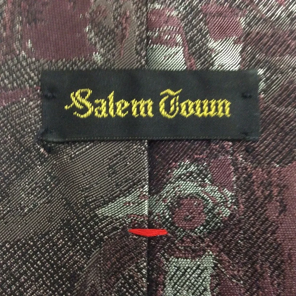 Salem Town Vintage MENS TIE NECKTIE 3.25 in Purple Gray Black Girl in the Shadow